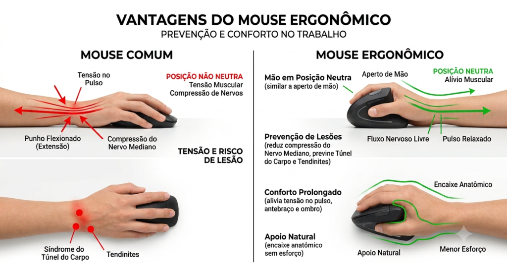 vantagens do mouse ergonomico
