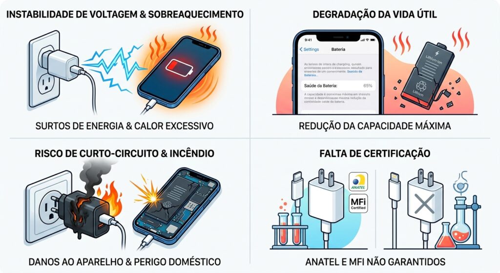 Riscos de Usar Carregadores Falsificados