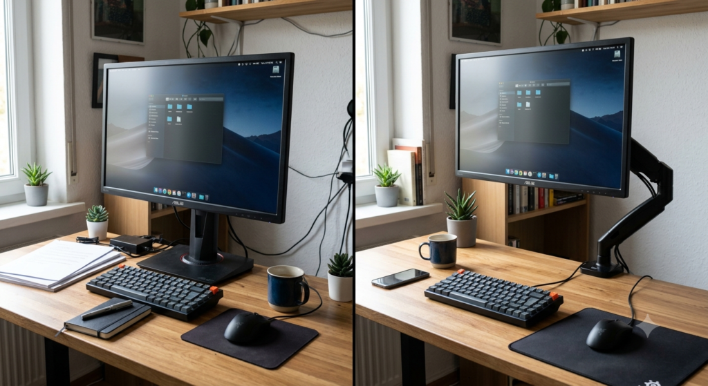 diferença de monitor com suporte articulado e monitor sem suporte articulado