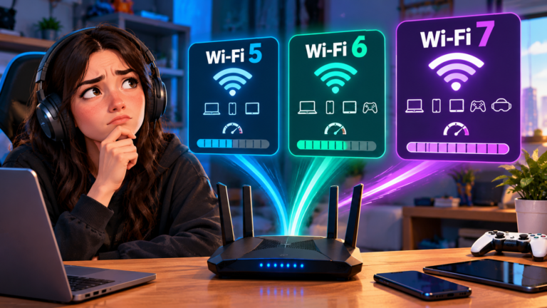 Wi-Fi 5, Wi-Fi 6 e Wi-Fi 7: Qual a Diferença e Qual Você Deve Escolher?